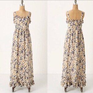 Anthropologie Moulinette Soeurs Hydrangea Petals Silk Maxi Dress Size 6